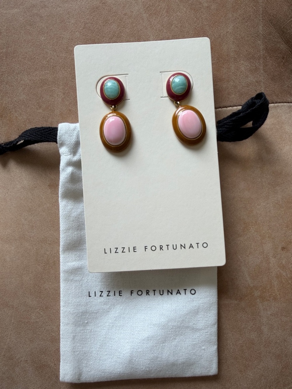 Lizzie Fortunato Pink & Teal Drop Earrings